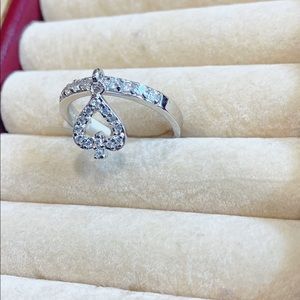 Sterling Silver Half Eternity Ring with Charm